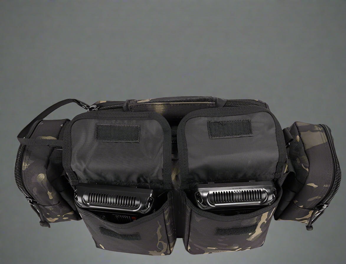 Black tactical backpack front view with MOLLE system and straps

Compact hiking backpack for camping and survival gear

Side view of military tactical backpack with rugged zippers

Outdoor travel backpack with padded shoulder straps

MOLLE-compatible tactical bag for hiking, trekking, and everyday use
