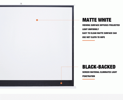 100 inch tripod pull-up projector screen with 16:9 aspect ratio
TS100 portable projector screen setup for outdoor use
Projector screen for classroom and business presentations
Matte white tripod screen with black masking borders
TS100 projection screen portable setup with stand