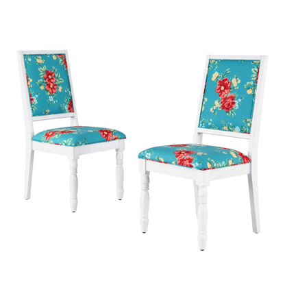 The Pioneer WomanCallie Vintage Floral Dining Chairs Made With Solid Wood Frame, Set of 2, White Finish 764053559396