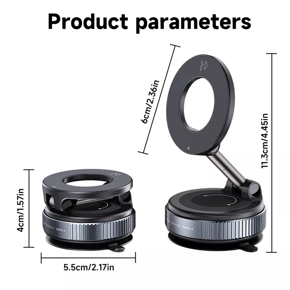 360° Vacuum Magnetic Phone Holder with Rotary Lock Suction Cup LGUH021