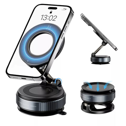 360° Vacuum Magnetic Phone Holder with Rotary Lock Suction Cup LGUH021