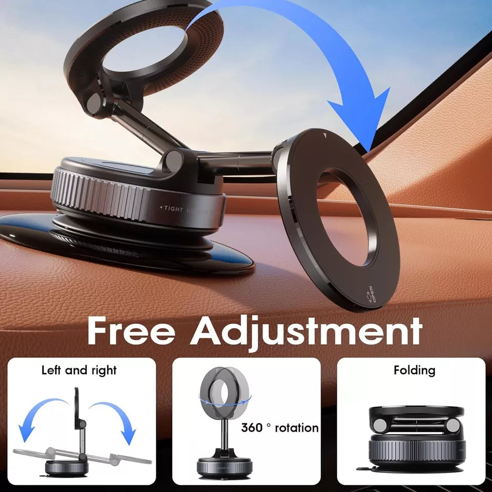 360° Vacuum Magnetic Phone Holder with Rotary Lock Suction Cup LGUH021