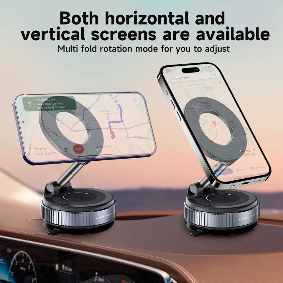 360° Vacuum Magnetic Phone Holder with Rotary Lock Suction Cup LGUH021