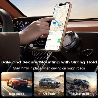 360° Vacuum Magnetic Phone Holder with Rotary Lock Suction Cup LGUH021