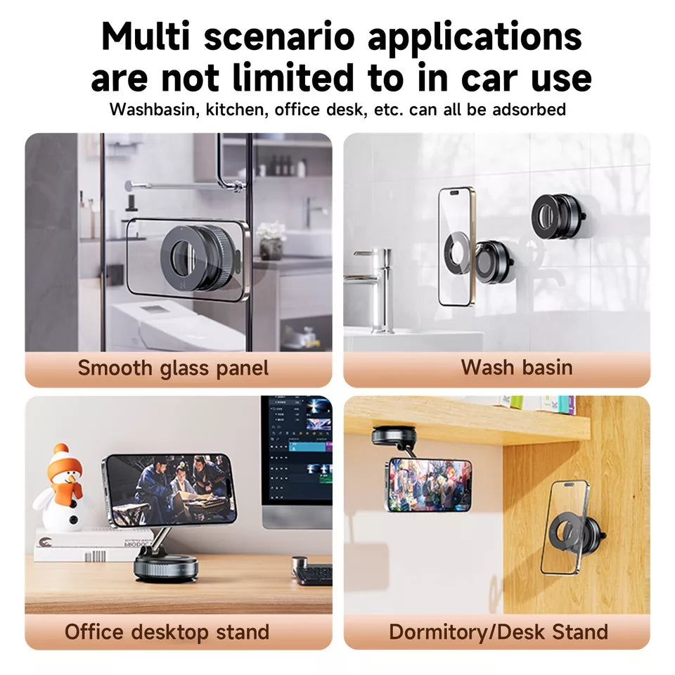 360° Vacuum Magnetic Phone Holder with Rotary Lock Suction Cup LGUH021