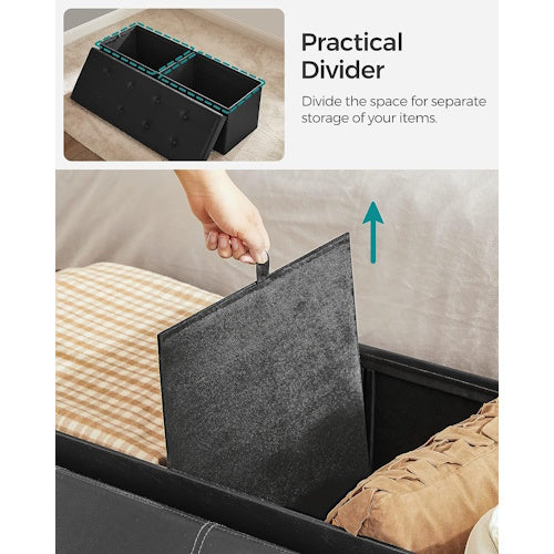 43" Folding Storage Ottoman Bench Footrest Padded Seat ULSF701