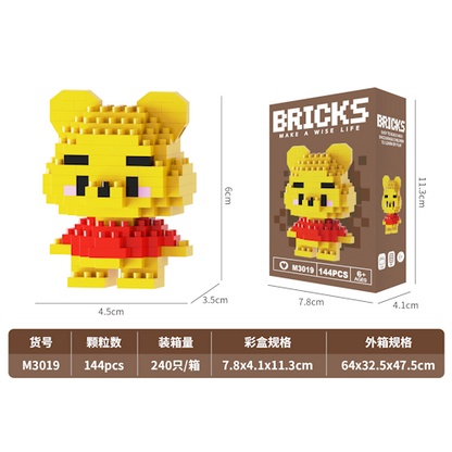 Mini Character Building Blocks Toy Set – Disney, Mario, Pokémon &amp; Cartoon Figures W2601