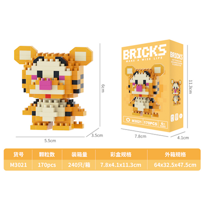 Mini Character Building Blocks Toy Set – Disney, Mario, Pokémon &amp; Cartoon Figures W2601
