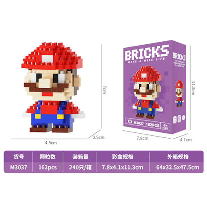 Mini Character Building Blocks Toy Set – Disney, Mario, Pokémon &amp; Cartoon Figures W2601