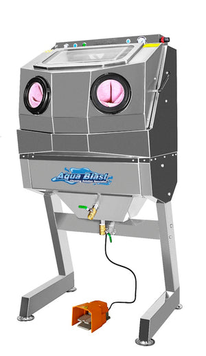 190L Stainless Steel Wet Blast Cabinet with Slurry Pump, LED Light, 70 kg Grid Capacity & 6 mm Blasting Nozzle WSBC190