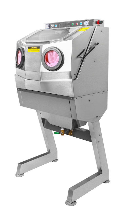 190L Stainless Steel Parts Washer Cabinet with Slurry Pump, LED Light, 70 kg Grid Capacity &amp; 6 mm Blasting Nozzle WSBC190F4