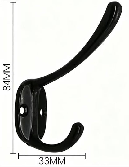 Heavy Duty Wall Mounted Coat Hooks 10-Pack Metal Double Hooks HOK10