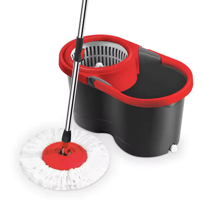 Spin Mop Bucket Set with 2 Mop Heads Hands-Free Floor Cleaning System YYMOP23
