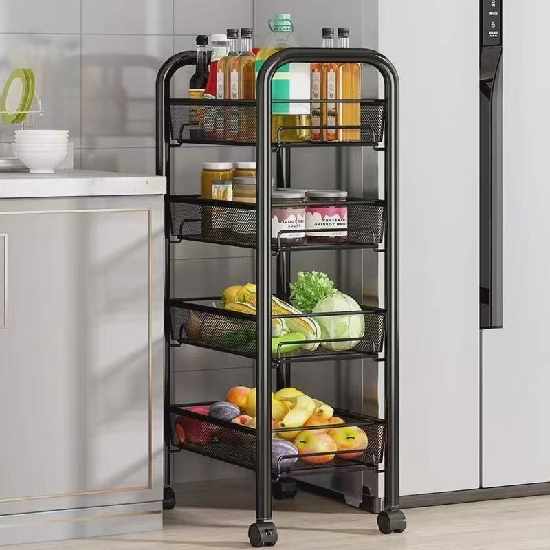 4-Tier Net Basket Storage Rack Metal Organizer Shelf 17.7" x 10.6" x 33.1" YYNB20