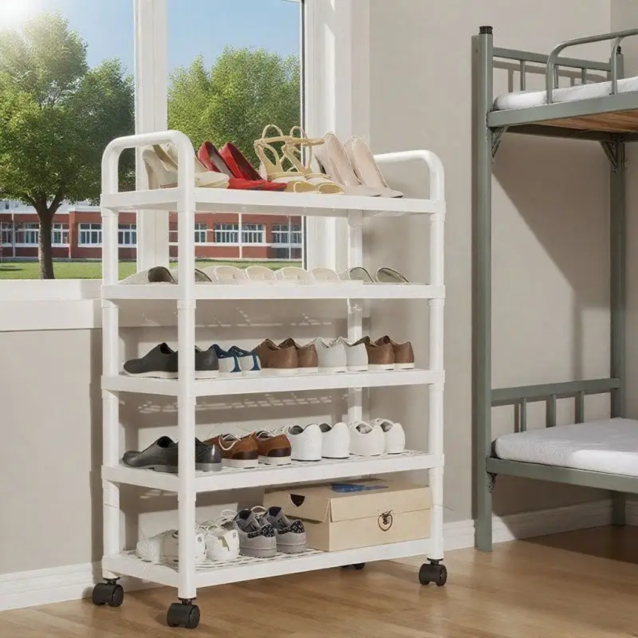 5-Tier Shoe Rack Without Wheels Slim Entryway Organizer 20.3" x 8.1" x 31.9" YYSH22