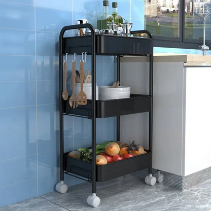 3-Tier Storage Rack Upgraded Slim Organizer Shelf 15" x 11" x 27.6" YYSR12