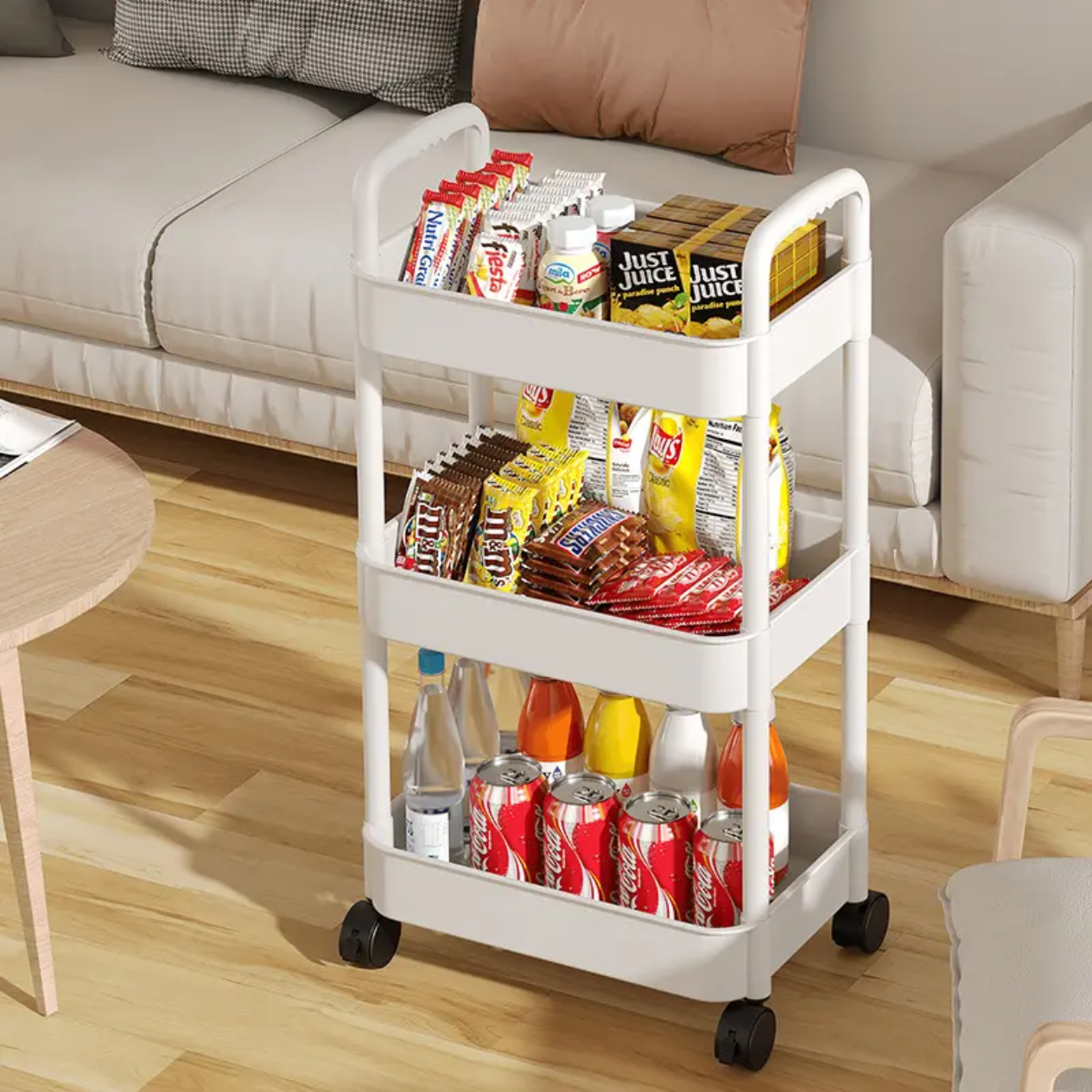 3-Tier Storage Rack Upgraded Slim Organizer Shelf 15" x 11" x 27.6" YYSR12