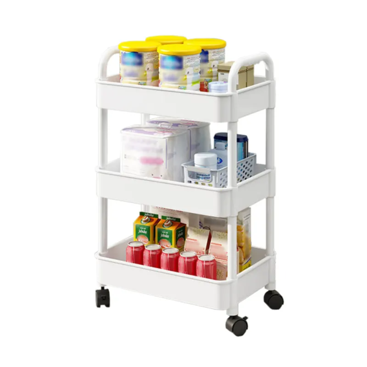 3-Tier Storage Rack Upgraded Slim Organizer Shelf 15" x 11" x 27.6" YYSR12