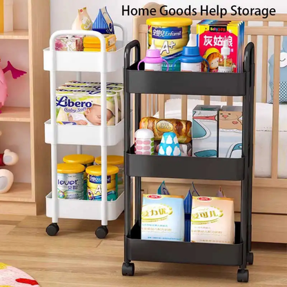 3-Tier Storage Rack Upgraded Slim Organizer Shelf 15" x 11" x 27.6" YYSR12