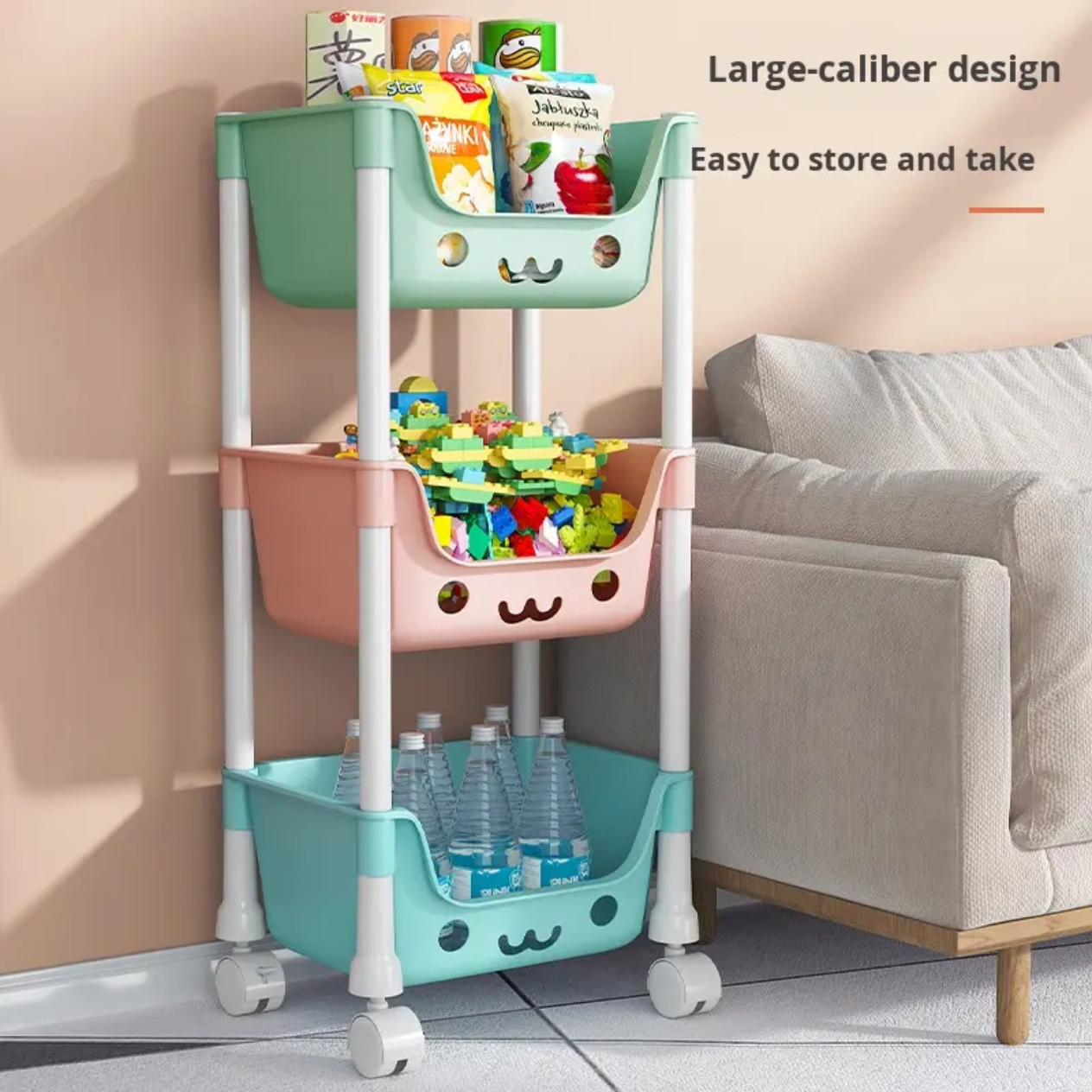 3-Tier Slim Storage Rack Organizer Shelf 12.2" x 8.3" x 27.6" YYSR13