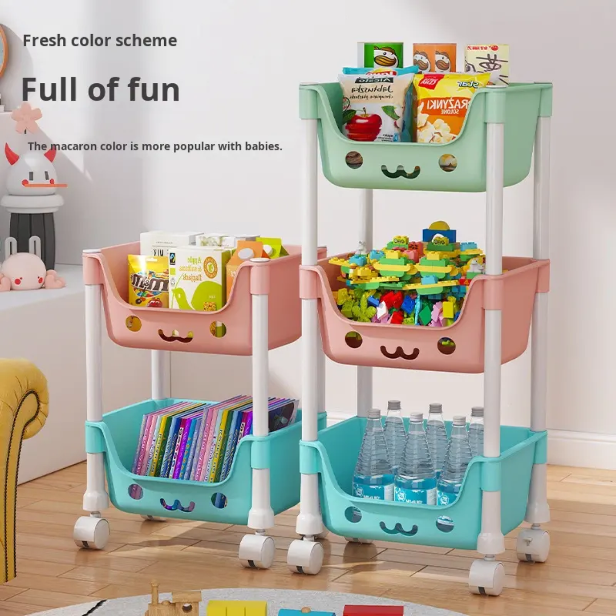 3-Tier Slim Storage Rack Organizer Shelf 12.2" x 8.3" x 27.6" YYSR13