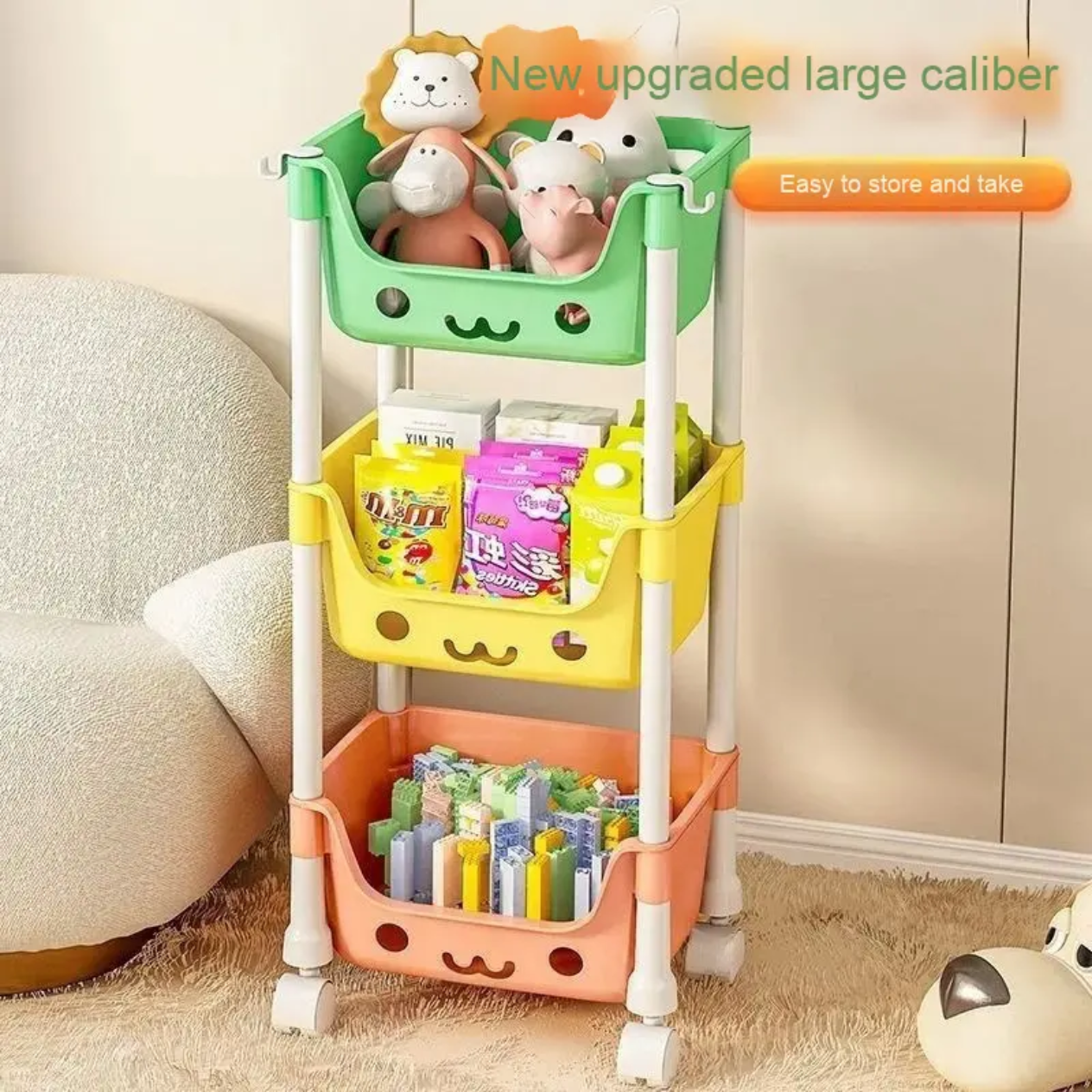 3-Tier Slim Storage Rack Organizer Shelf 12.2" x 8.3" x 27.6" YYSR13