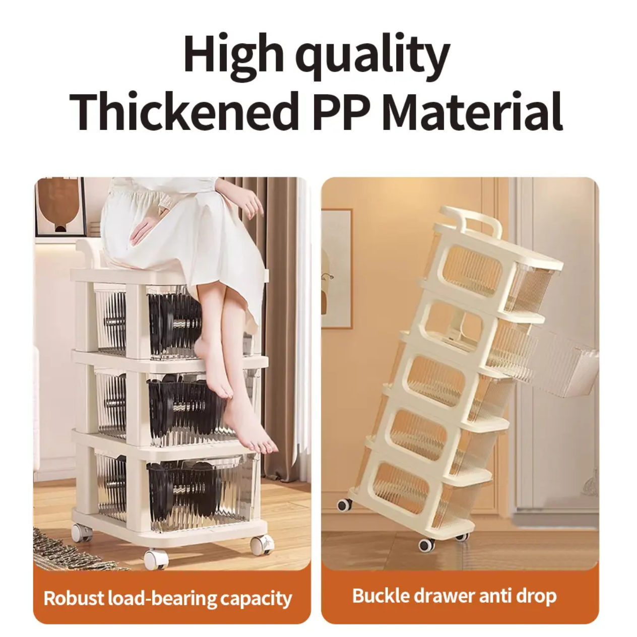 Drawer Storage Rack Organizer 3-Tier & 5-Tier Slim Storage Shelf YYDRWR