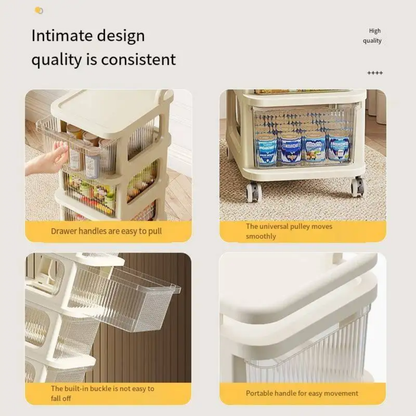 Drawer Storage Rack Organizer 3-Tier & 5-Tier Slim Storage Shelf YYDRWR
