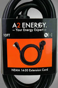 A2 Energy 10FT NEMA 14-30 EV extension cord

Heavy-duty dryer cord with 4-prong plug

A2 Energy EV charger compatible cable layout