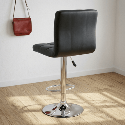 AAdjustable Swivel Faux Leather Bar Stool – Modern Padded Counter Chair with Chrome Base (Single and 2 - Pack Options) - Hand Tools with 1 - Pack – Black BS06 | Sold by Uncle Wiener's Wholesale