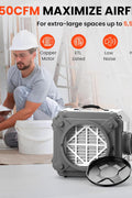 Abestorm Air Scrubber With 3 - Stage Filtration, 16 Inch Inlet, Commercial Stackable Negative Machine, MERV - 10 Filter, HEPA/Activated Carbon Filter for Damage Restoration, 550 CFM - with | Sold by Uncle Wiener's Wholesale