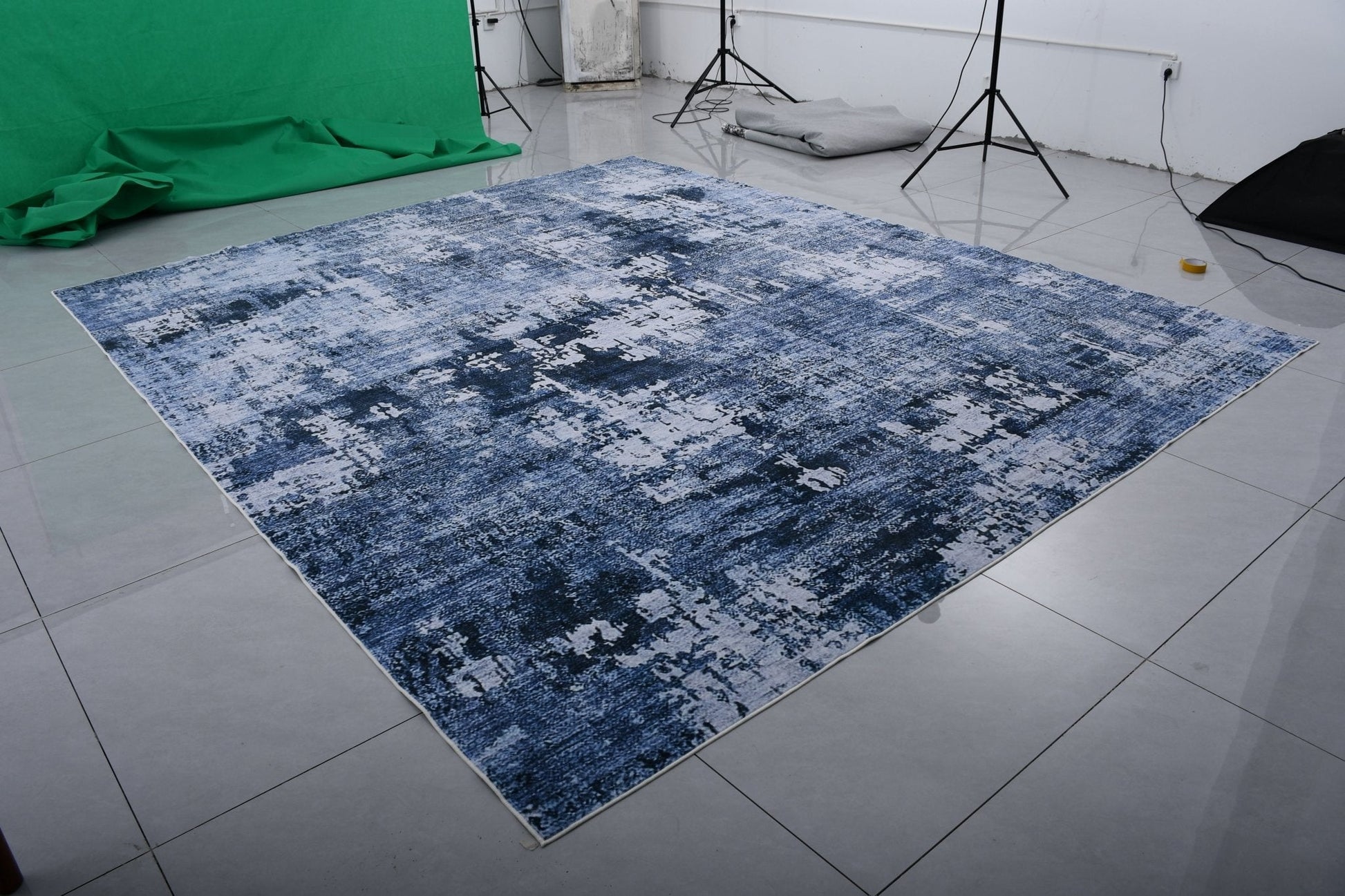 Abstract Area Rugs – 10x12 & 10x14 FT Soft Cashmere Feel, Non - Slip Polyester Living Room Rugs - with HGW1012 – Black/Gray/White – 10ft x 12ft (300 x 360 cm) | Sold by Uncle Wiener's Wholesale