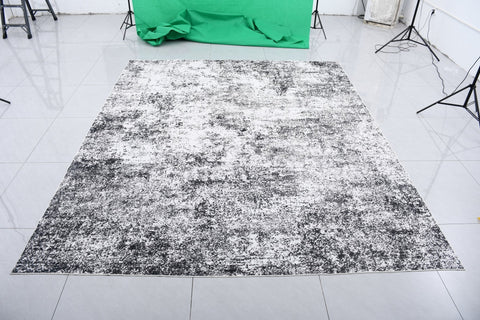 Abstract Area Rugs – 10x12 & 10x14 FT Soft Cashmere Feel, Non - Slip Polyester Living Room Rugs - with HGW1012 – Black/Gray/White – 10ft x 12ft (300 x 360 cm) | Sold by Uncle Wiener's Wholesale