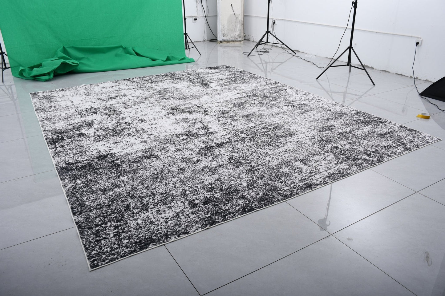 Abstract Area Rugs – 10x12 & 10x14 FT Soft Cashmere Feel, Non - Slip Polyester Living Room Rugs - with HGW1012 – Black/Gray/White – 10ft x 12ft (300 x 360 cm) | Sold by Uncle Wiener's Wholesale
