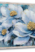Acocifi Flowers Canvas Wall Art White Elegant Floral Painting Grey Blue Painting Colorful Textured Picture Botanical Bloosom Modern Artwork for Living Room Bedroom Bathroom Office Home Decor 40"x20" - with | Sold by Uncle Wiener's Wholesale