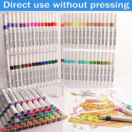Acrylic Paint Pens 60 Colours Medium Tip Paint Markers for Rock Painting, Glass, Wood, Canvas, Ceramic and DIY Crafts - Markers with | Sold by Uncle Wiener's Wholesale