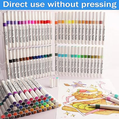 Acrylic Paint Pens 60 Colours Medium Tip Paint Markers for Rock Painting, Glass, Wood, Canvas, Ceramic and DIY Crafts - Markers with | Sold by Uncle Wiener's Wholesale