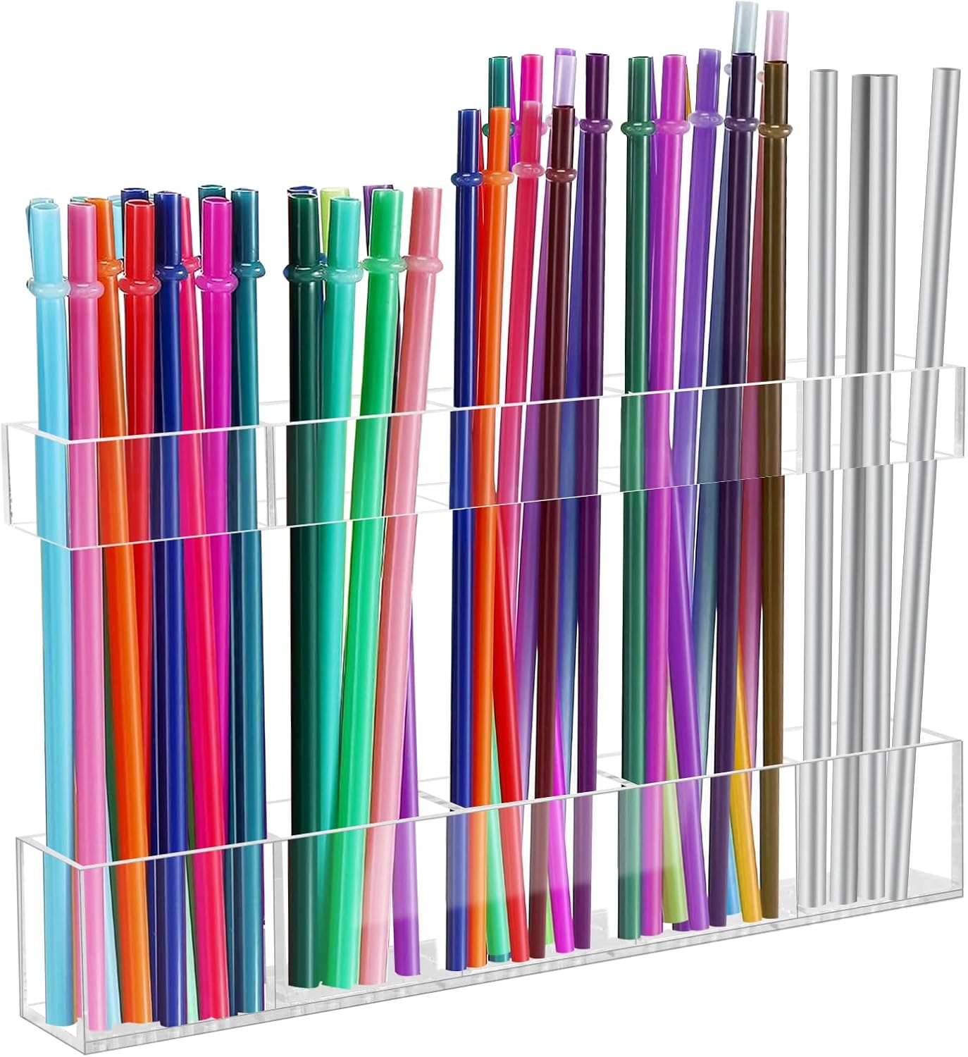 Acrylic Straw Holder 9.5" Cabinet Door Mounted Organizer Clear Kitchen Storage S1360 - with | Sold by Uncle Wiener's Wholesale