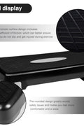 Adjustable Aerobic Step Platform with 4 to 6 Inch Height Levels Slip Resistant Surface Lightweight ABS AMEY68 - with | Sold by Uncle Wiener's Wholesale