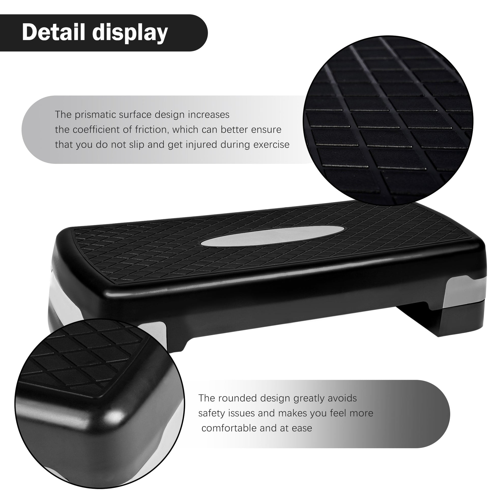Adjustable Aerobic Step Platform with 4 to 6 Inch Height Levels Slip Resistant Surface Lightweight ABS AMEY68 - with | Sold by Uncle Wiener's Wholesale