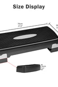Adjustable Aerobic Step Platform with 4 to 6 Inch Height Levels Slip Resistant Surface Lightweight ABS AMEY68 - with | Sold by Uncle Wiener's Wholesale