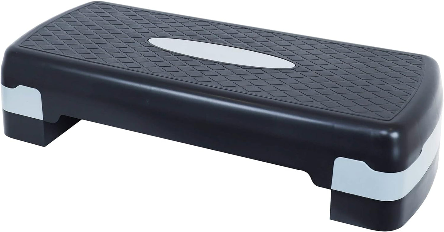 Adjustable Aerobic Step Platform with 4 to 6 Inch Height Levels Slip Resistant Surface Lightweight ABS AMEY68 - with | Sold by Uncle Wiener's Wholesale