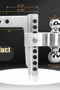 Adjustable Aluminum Trailer Hitch Ball Mount – 8" Drop/Rise, Dual Ball (2" & 2 - 5/16"), 12,500 lbs Towing Capacity – Fits 2" Receiver - with | Sold by Uncle Wiener's Wholesale