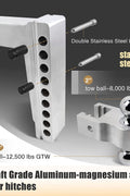 Adjustable Aluminum Trailer Hitch Ball Mount – 8" Drop/Rise, Dual Ball (2" & 2 - 5/16"), 12,500 lbs Towing Capacity – Fits 2" Receiver - with | Sold by Uncle Wiener's Wholesale