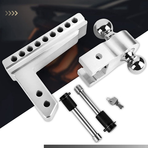 Adjustable Aluminum Trailer Hitch Ball Mount – 8" Drop/Rise, Dual Ball (2" & 2 - 5/16"), 12,500 lbs Towing Capacity – Fits 2" Receiver - with | Sold by Uncle Wiener's Wholesale