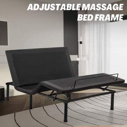 Adjustable Bed Frame with Massage & Remote – USB, LED Light, Twin to King Sizes - with Queen Size | Sold by Uncle Wiener's Wholesale