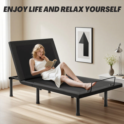 Adjustable Bed Frame with Massage & Remote – USB, LED Light, Twin to King Sizes - with Twin Size | Sold by Uncle Wiener's Wholesale