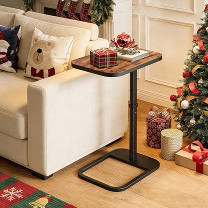Adjustable C - Shaped TV Tray Side Table With Flip Top 29.5" S3995 - with | Sold by Uncle Wiener's Wholesale