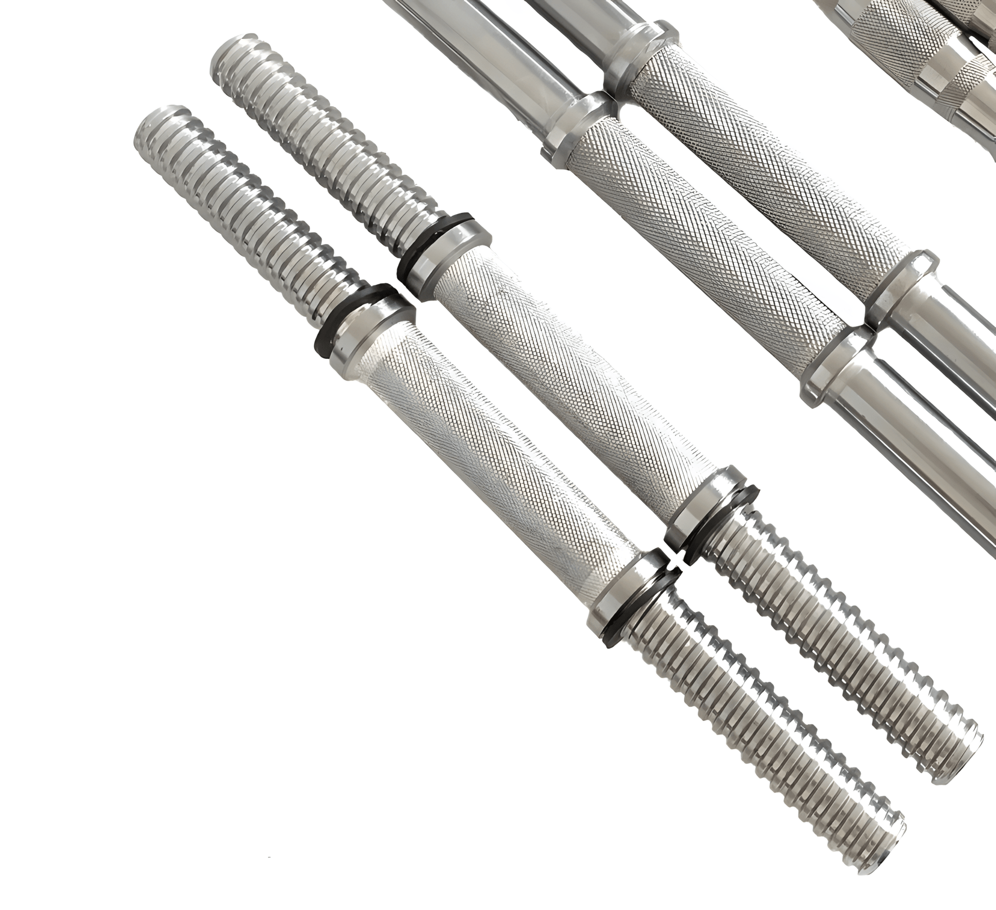 Adjustable Chrome Dumbbell Bar Set 35.5cm – Standard 25mm Weight Plate Bar Handles with Star Lock Collars – STDBH14 - with | Sold by Uncle Wiener's Wholesale