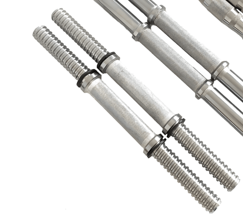 Adjustable Chrome Dumbbell Bar Set 35.5cm – Standard 25mm Weight Plate Bar Handles with Star Lock Collars – STDBH14 - with | Sold by Uncle Wiener's Wholesale
